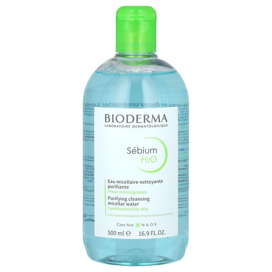 Bioderma-Sebium H2O-Purifying Cleansing Micellar Water-16.9 fl oz (500 ml)