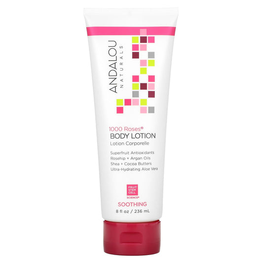 Andalou Naturals-Body Lotion-Soothing-1000 Roses-8 fl oz (236 ml)