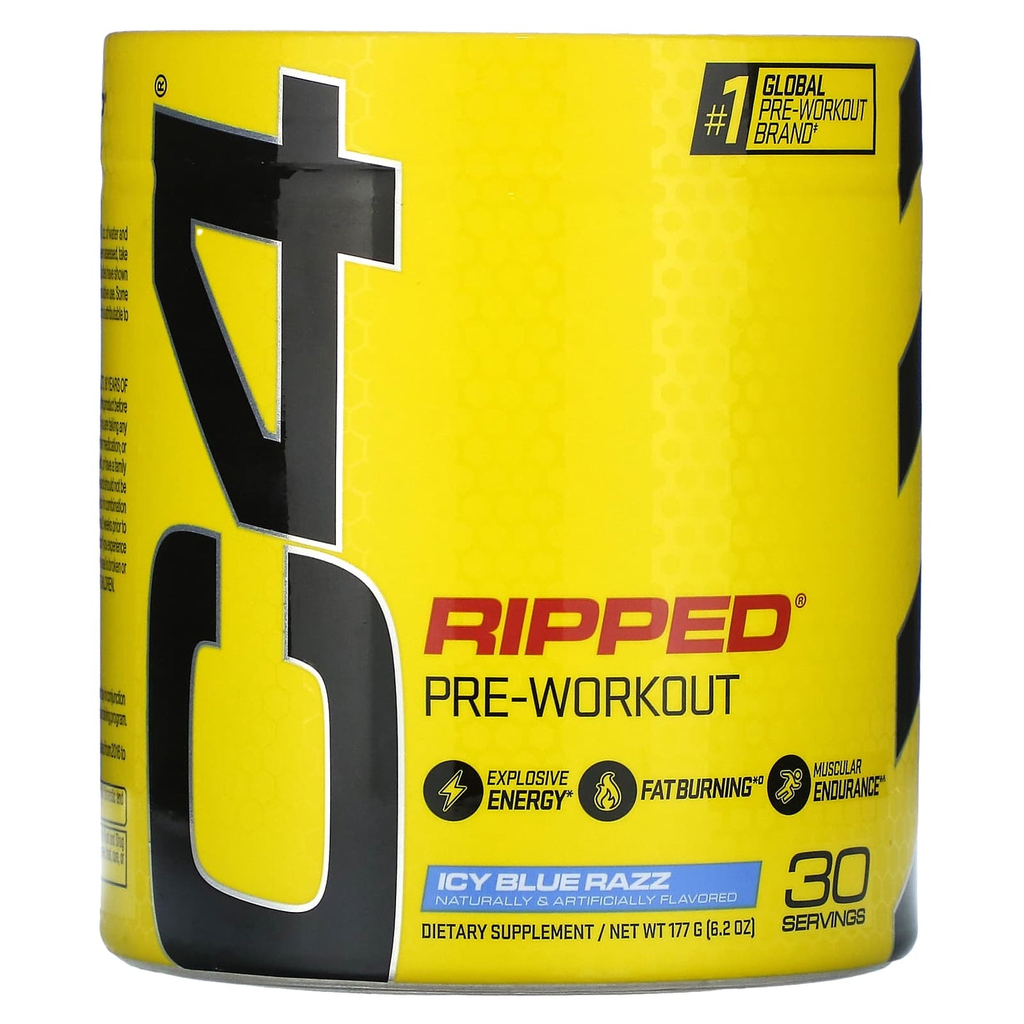 Cellucor-C4 Ripped-Pre-Workout-Icy Blue Razz-6.2 oz (177 g)