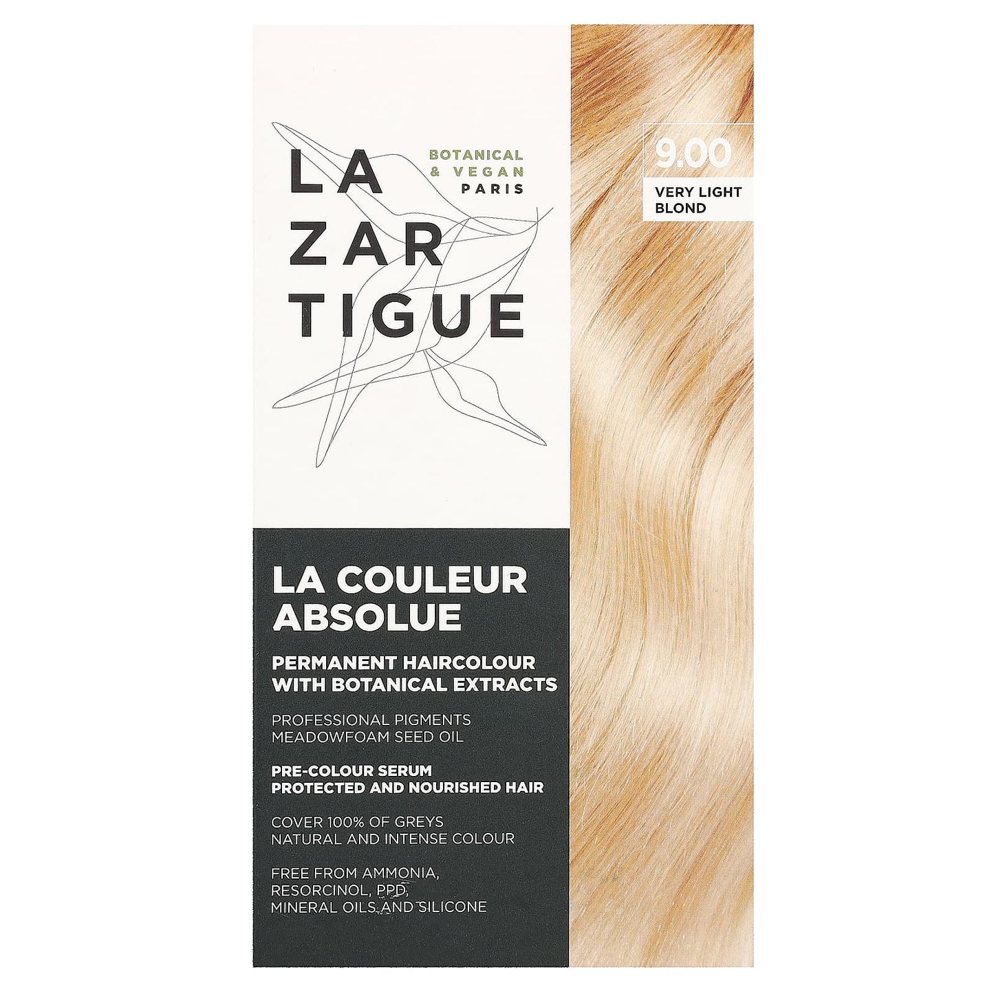 Lazartigue-Permanent Haircolor with Botanical Extracts-9.00 Very Light Blond-1 Application