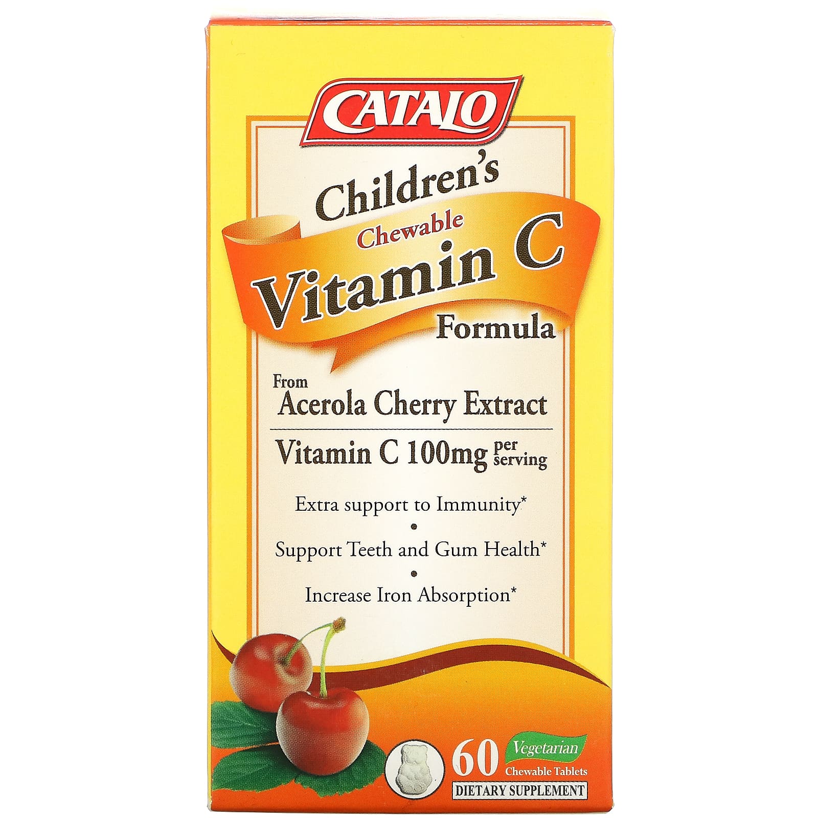 Catalo Naturals-Children's Chewable Vitamin C Formula-100 mg-60 Vegetarian Chewable Tablets (50 mg per Tablet)