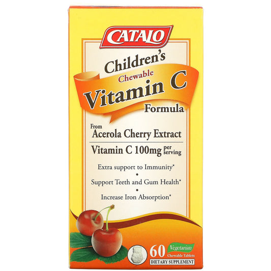 Catalo Naturals-Children's Chewable Vitamin C Formula-100 mg-60 Vegetarian Chewable Tablets (50 mg per Tablet)