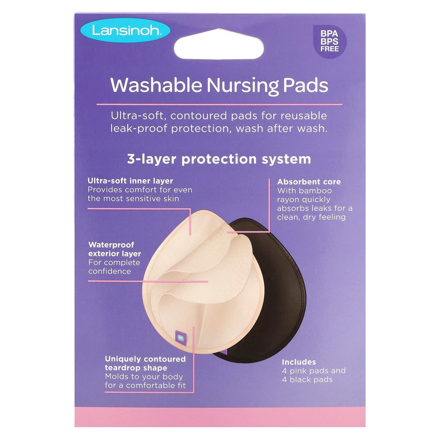 Lansinoh, Washable Nursing Pads , 8 Pads & Wash Bag