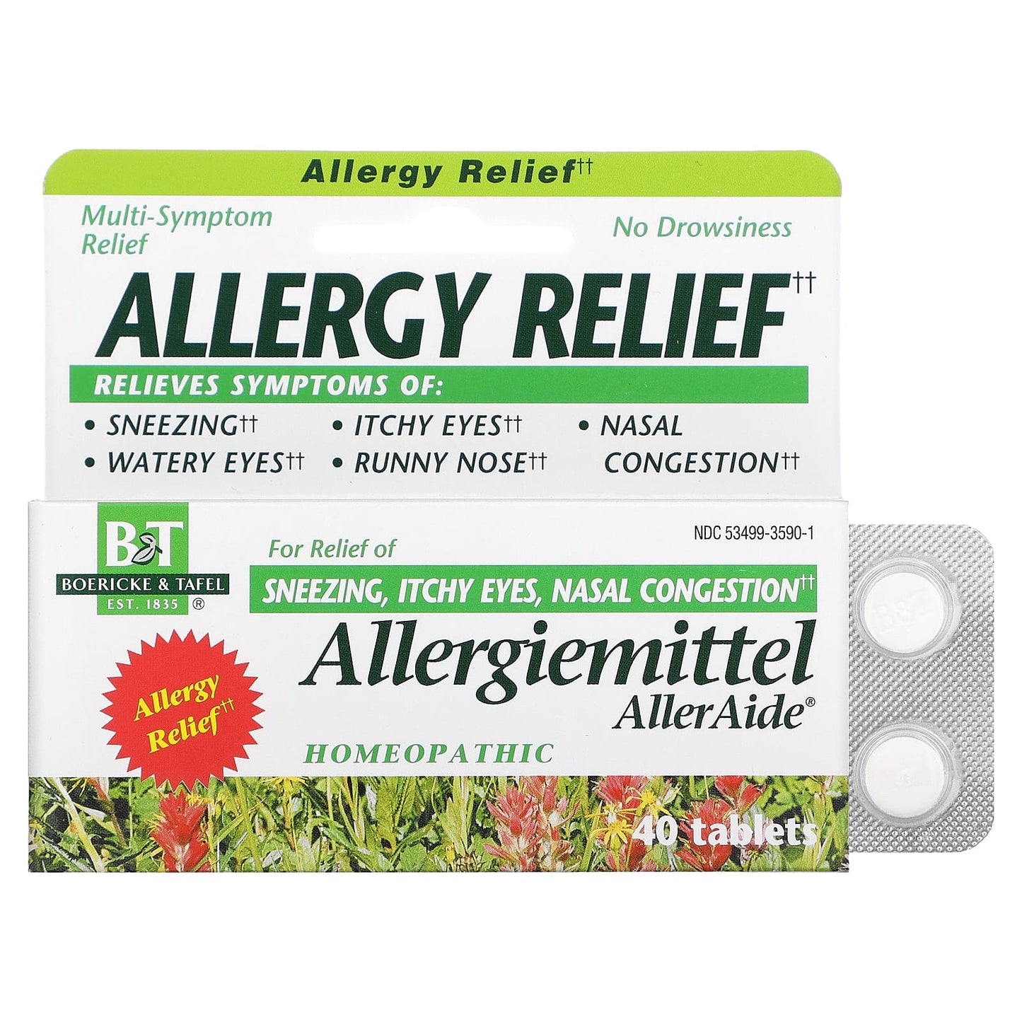 Boericke & Tafel-Allergy Relief-Allergiemittel AllerAide-40 Tablets