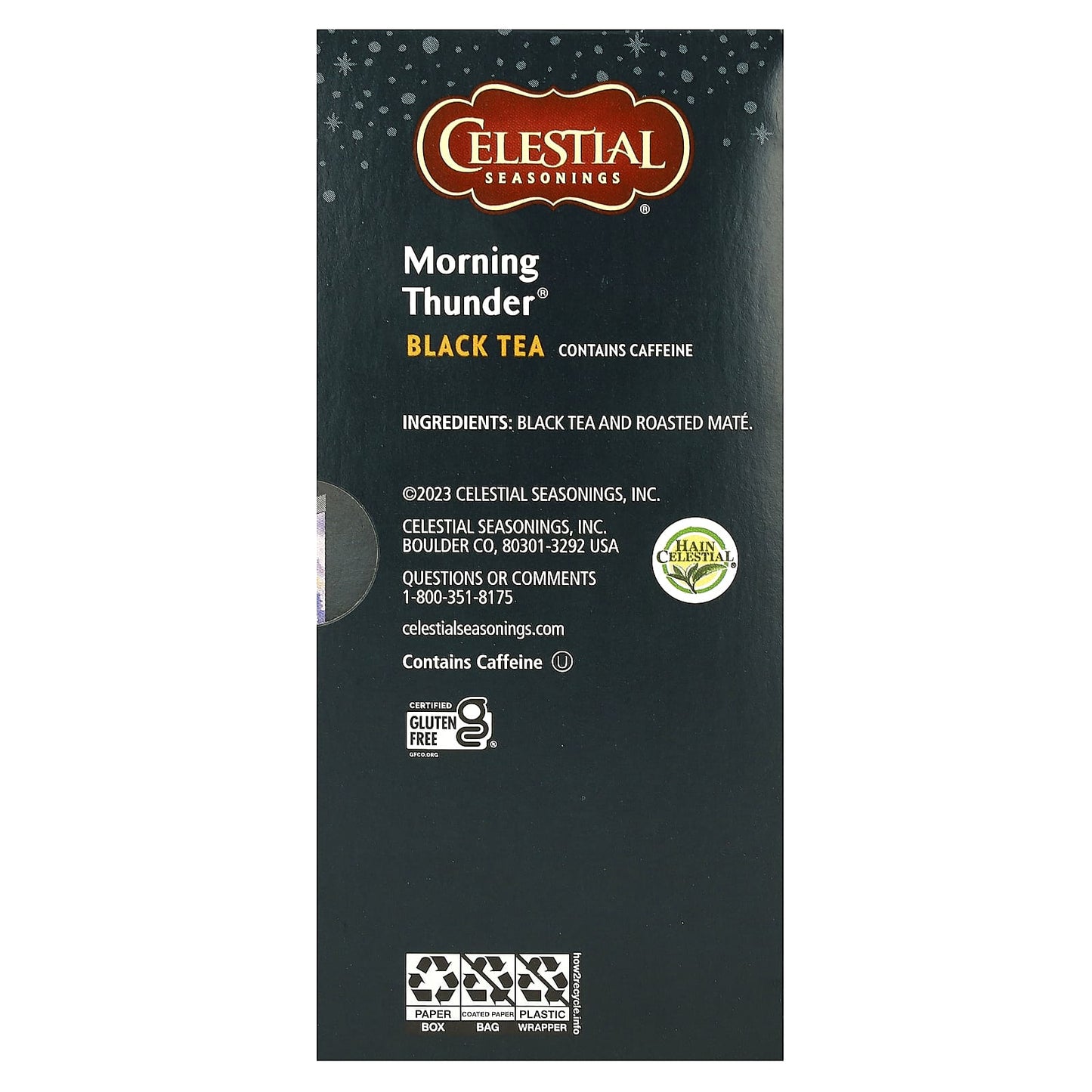 Celestial Seasonings, Black Tea, Morning Thunder, 20 Tea Bags, 1.4 oz (40 g)