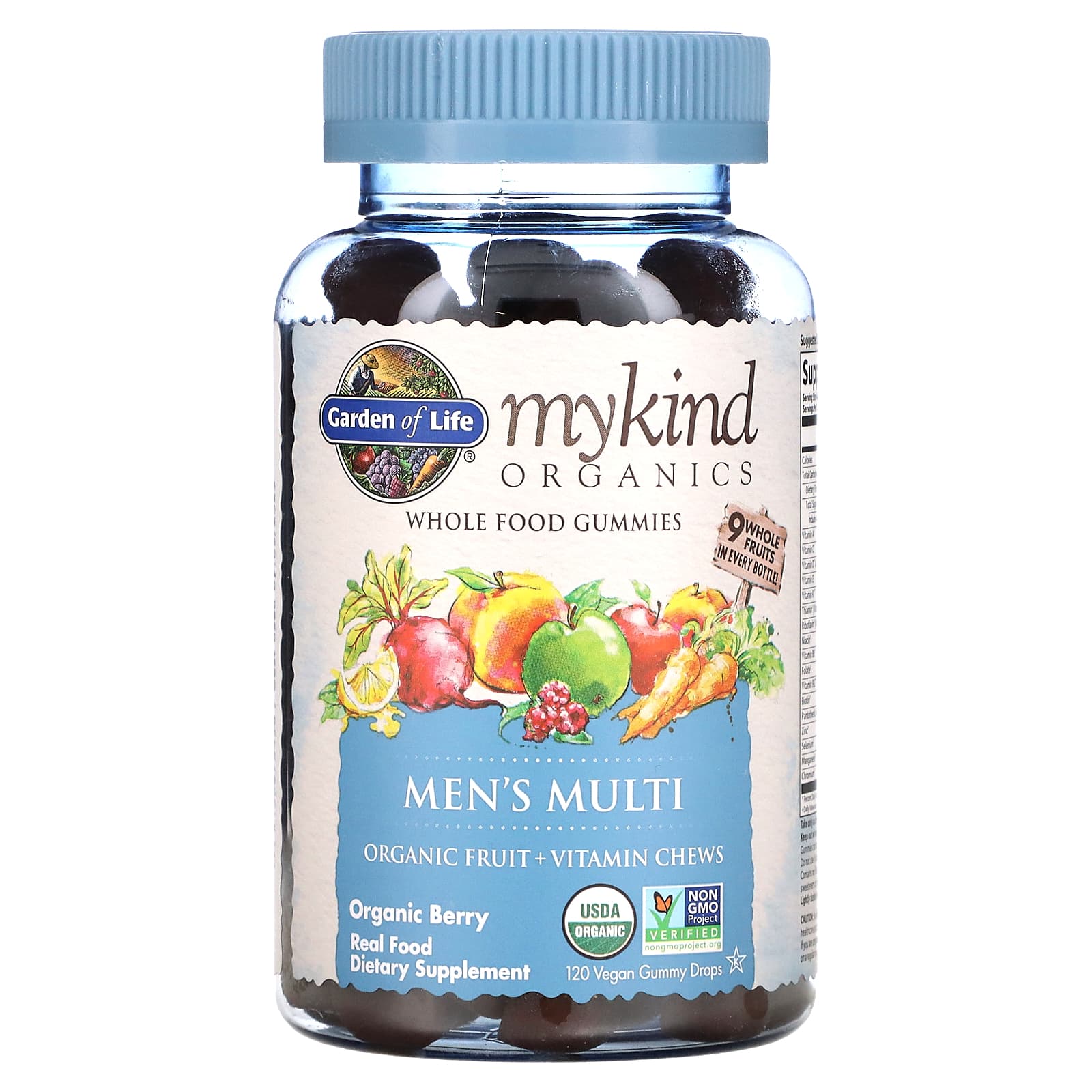 Garden of Life-MyKind Organics-Men's Multi-Organic Berry-120 Vegan Gummy Drops