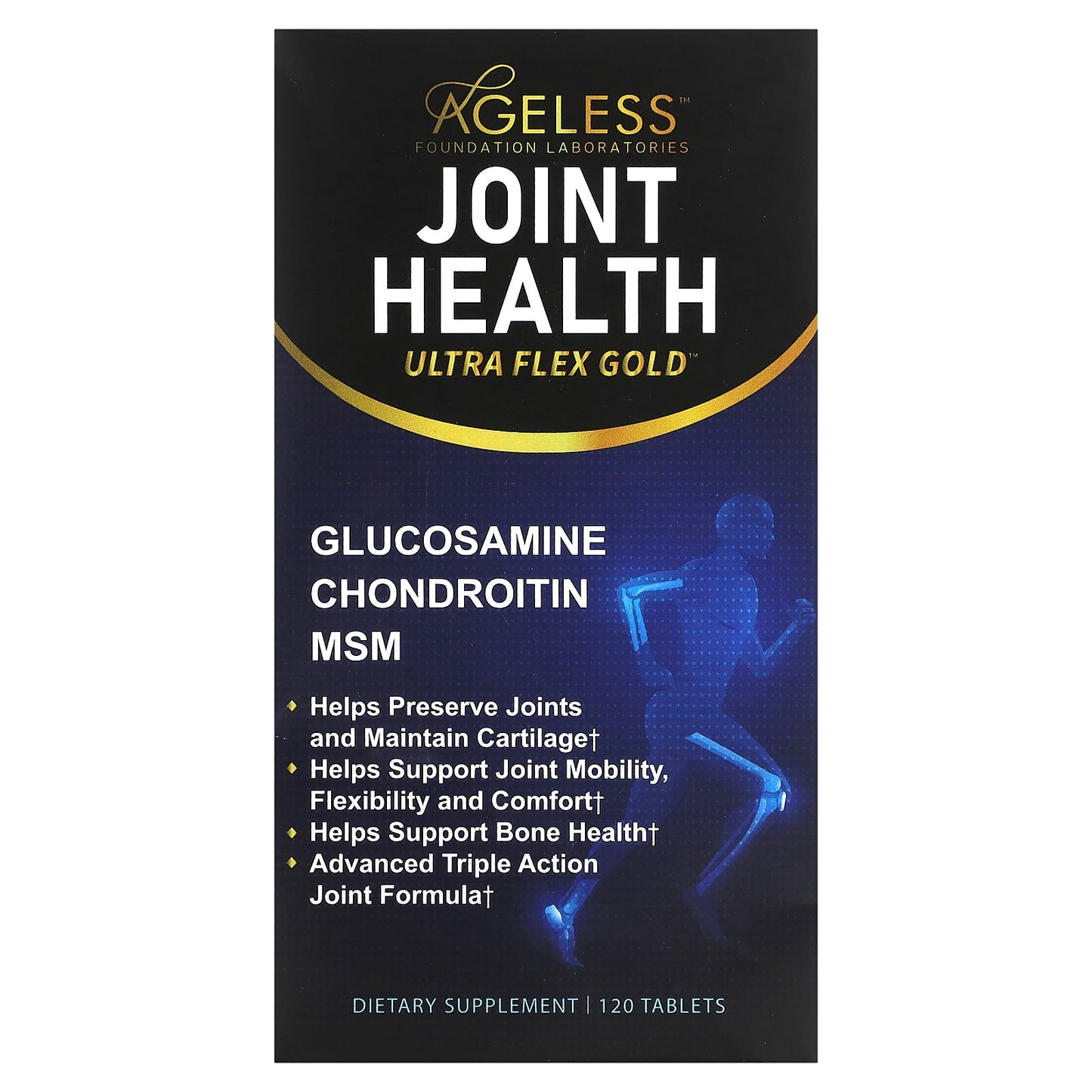 Ageless Foundation Laboratories-Ultra Flex Gold-Joint Health-120 Tablets