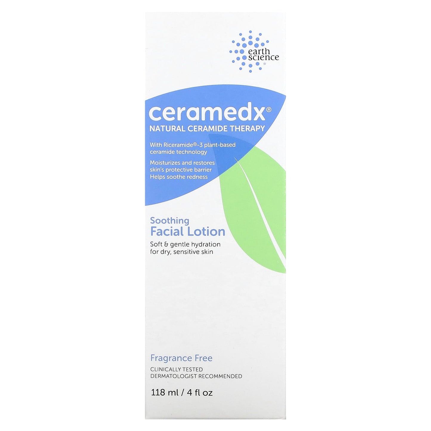 Ceramedx, Soothing Facial Lotion, Fragrance Free, 4 fl oz (118 ml)