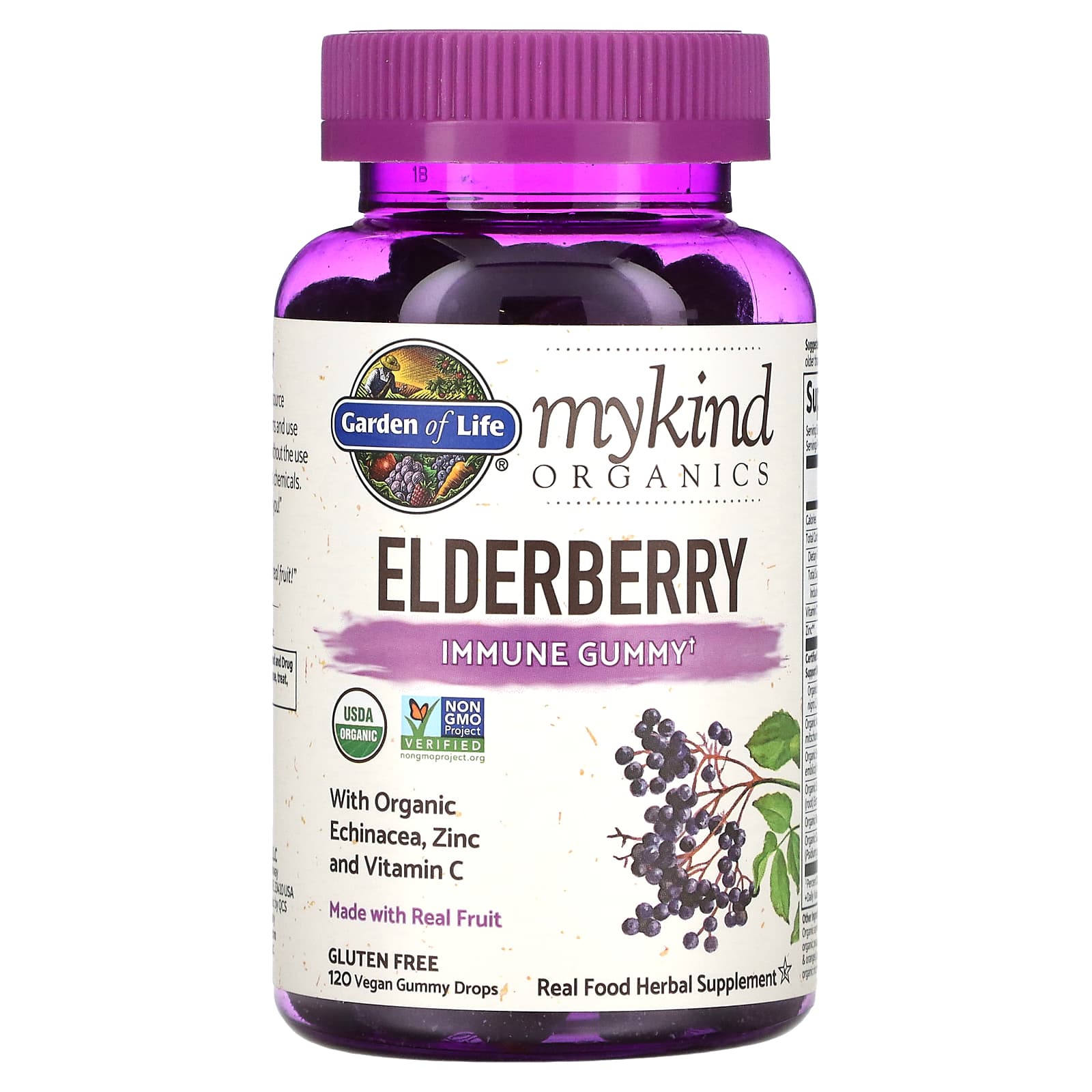 Garden of Life-MyKind Organics-Elderberry-Immune Gummy-120 Vegan Gummy Drops