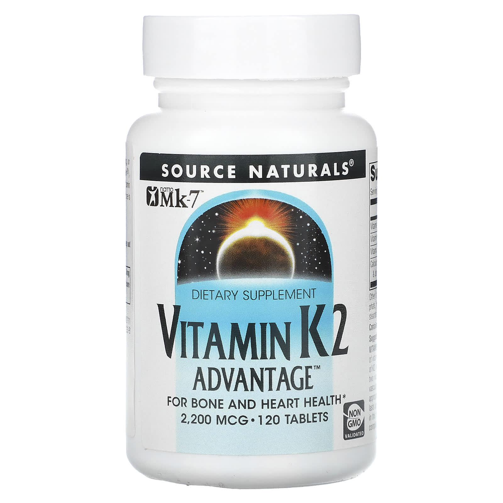 Source Naturals-Vitamin K2 Advantage-2,200 mcg-120 Tablets