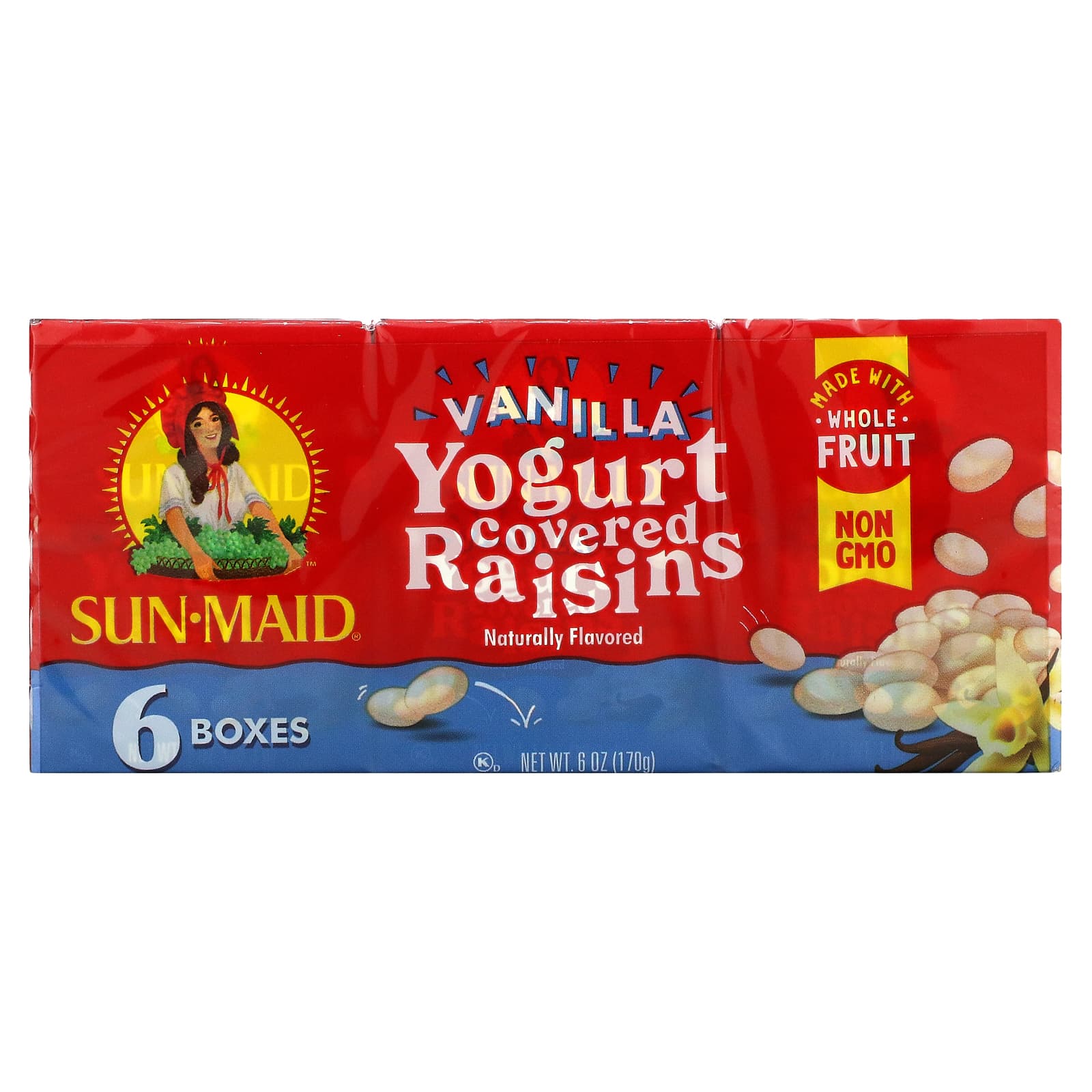 Sun-Maid-Yogurt Covered Raisins-Vanilla-6 Boxes-1 oz (28.3 g) Each