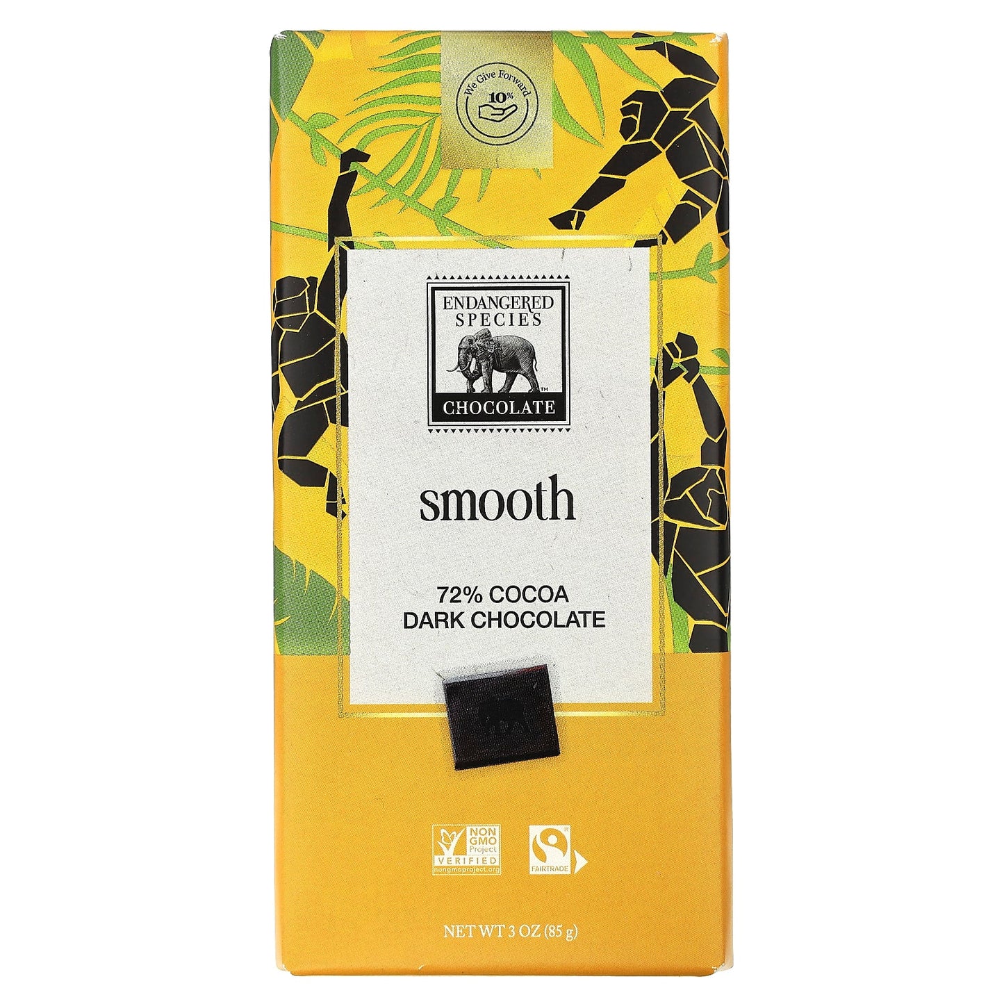 Endangered Species Chocolate-Smooth Dark Chocolate-72% Cocoa-3 oz (85 g)