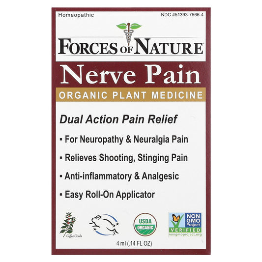 Forces of Nature-Nerve Pain-Roll-On Applicator-0.14 fl oz (4 ml)