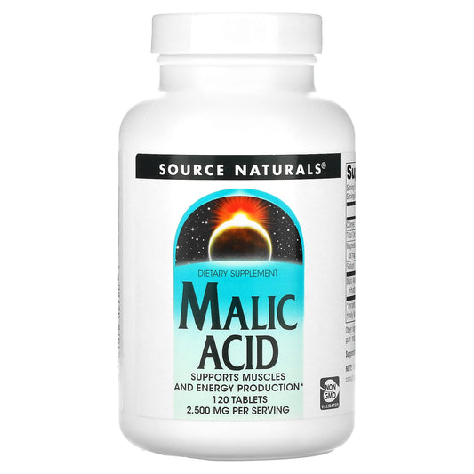 Source Naturals-Malic Acid-2,500 mg -120 Tablets