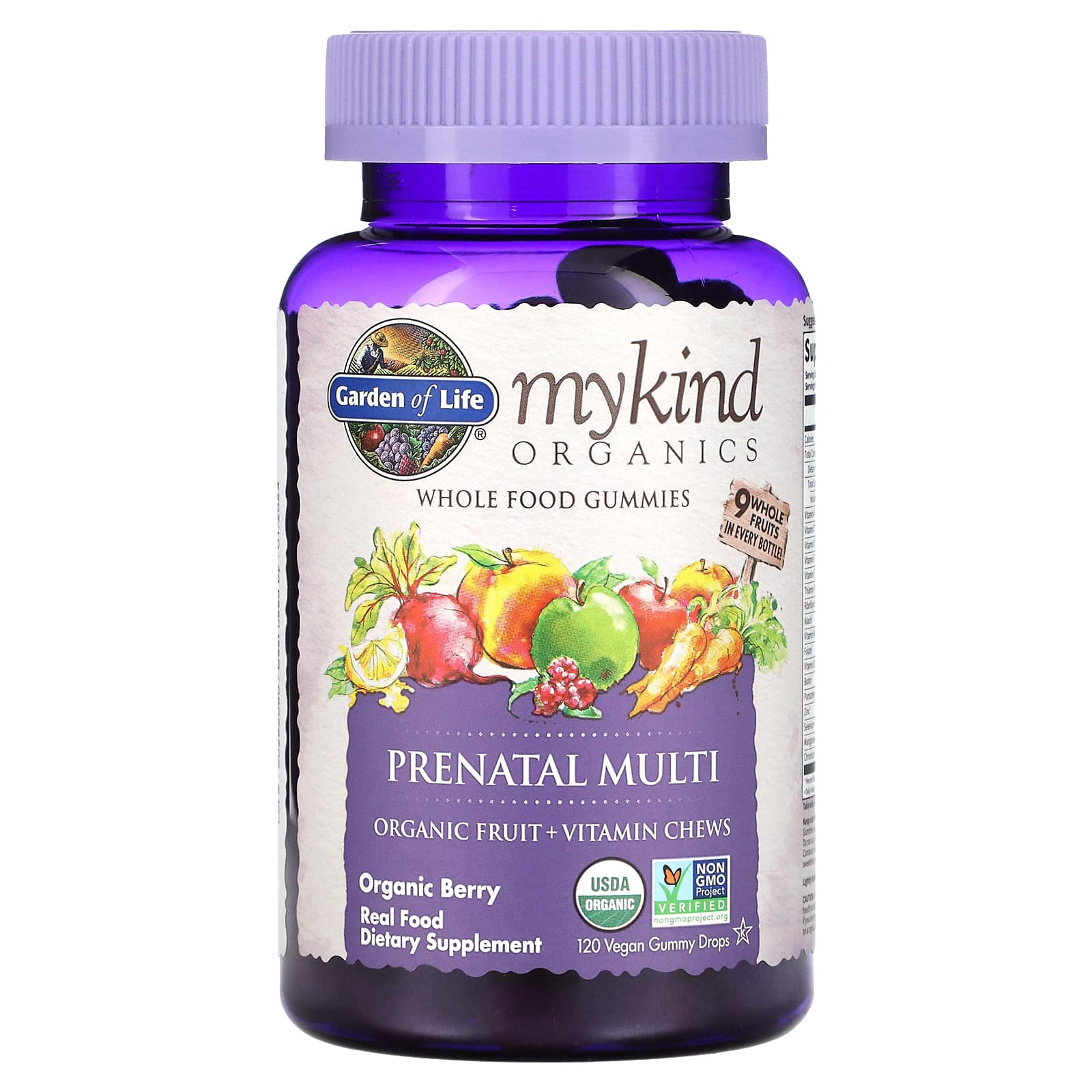 Garden of Life-MyKind Organics-Prenatal Multi-Organic Berry-120 Vegan Gummy Drops