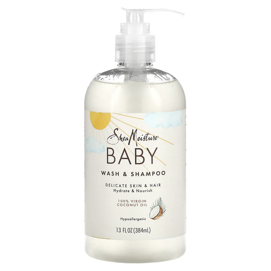 SheaMoisture-Baby Wash & Shampoo-100% Virgin Coconut Oil-13 fl oz (384 ml)