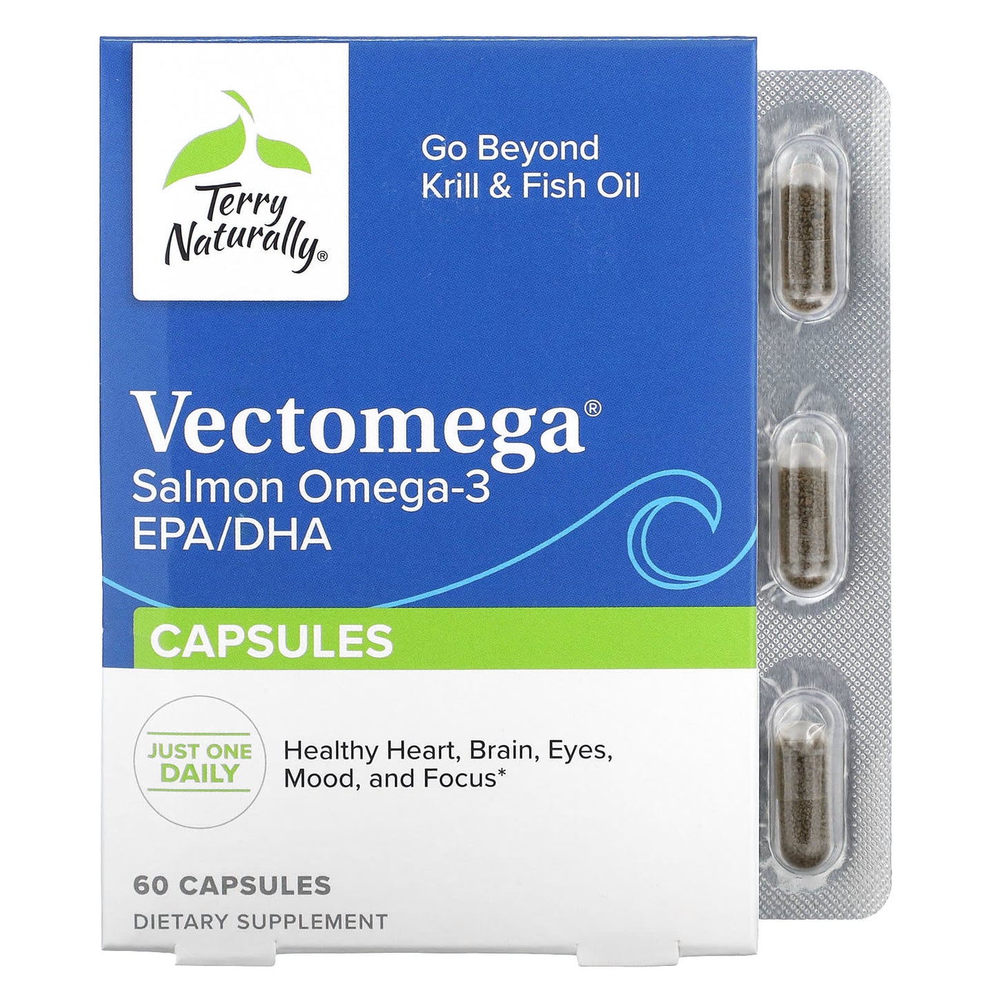 Terry Naturally-Vectomega-Salmon Omega-3 EPA/DHA- 60 Capsules