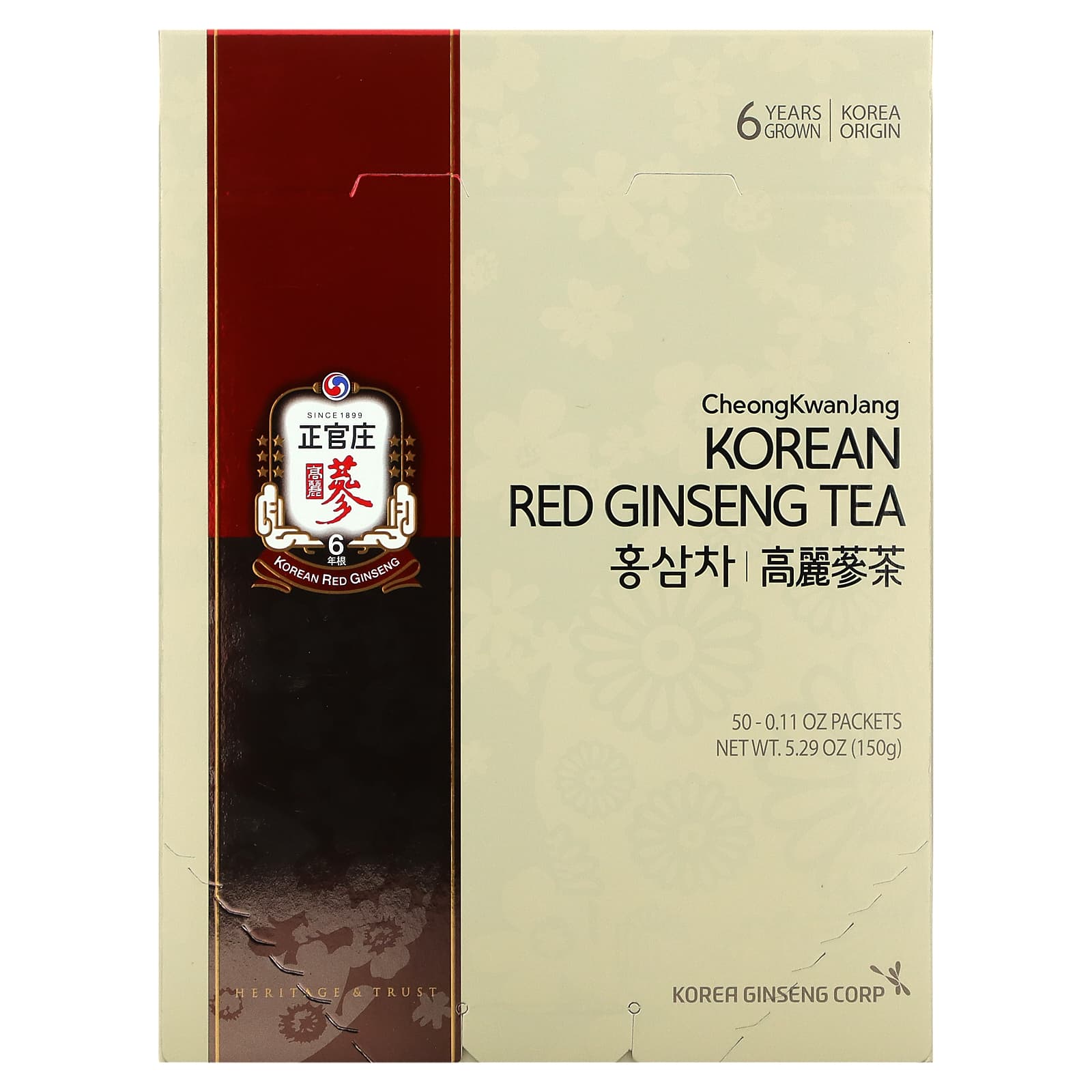 CheongKwanJang-Korean Red Ginseng Tea-50 Packets-0.11 oz (3 g) Each