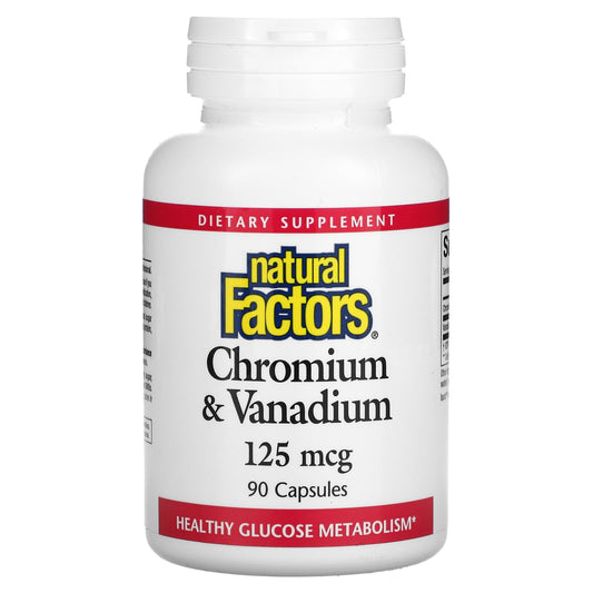 Natural Factors-Chromium & Vanadium-125 mcg-90 Capsules