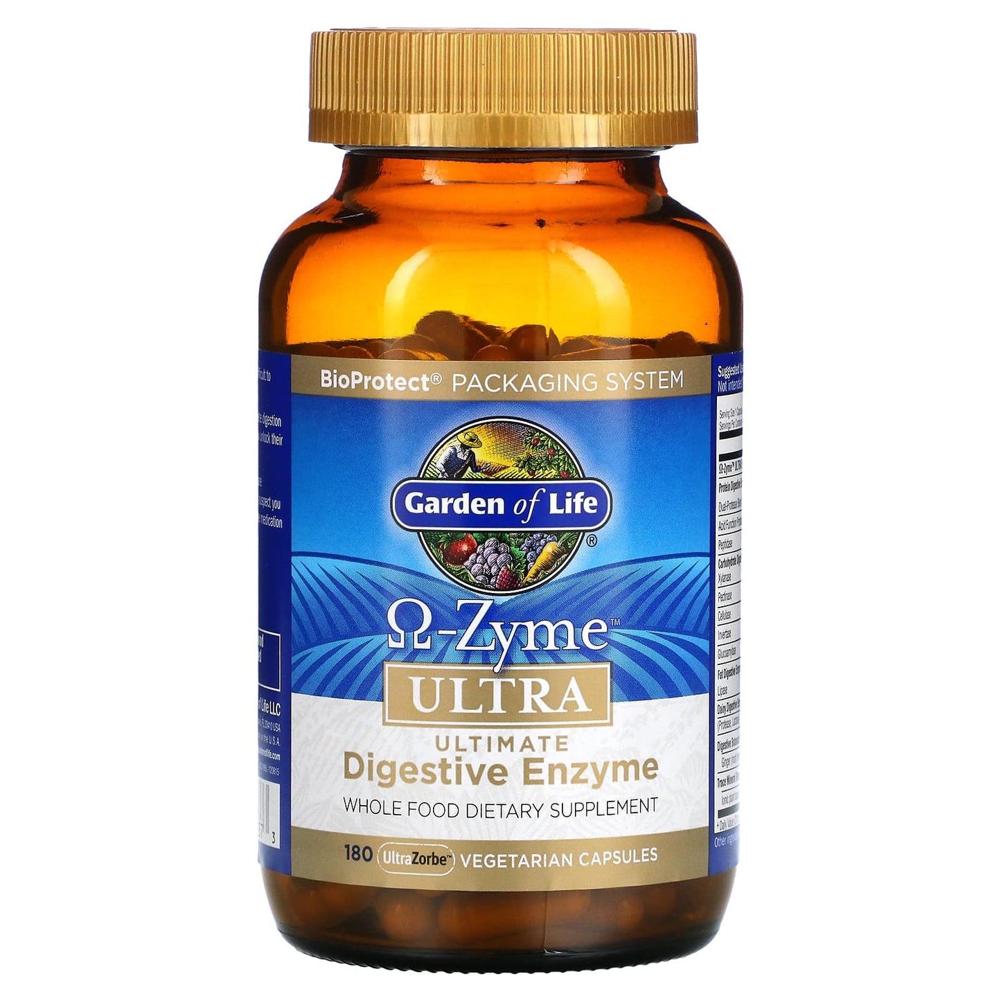 Garden of Life, O-Zyme Ultra, Ultimate Digestive Enzyme Blend, 180 UltraZorbe Vegetarian Capsules