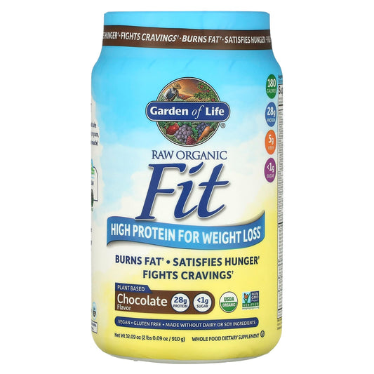 Garden of Life-RAW Organic Fit-High Protein for Weight Loss-Chocolate-32.09 oz (910 g)