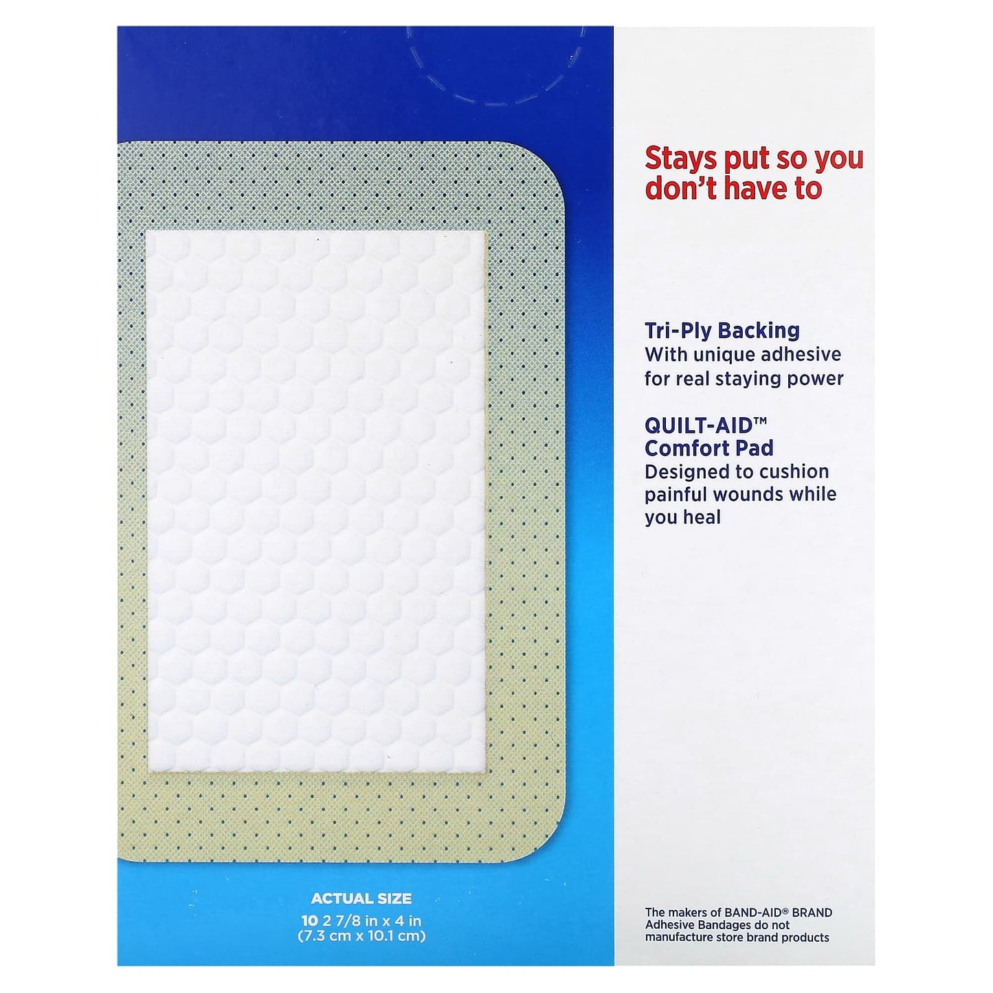 Band Aid, Adhesive Bandages, Tru-Stay Sheer Large Adhesive Pad, 10 Pads