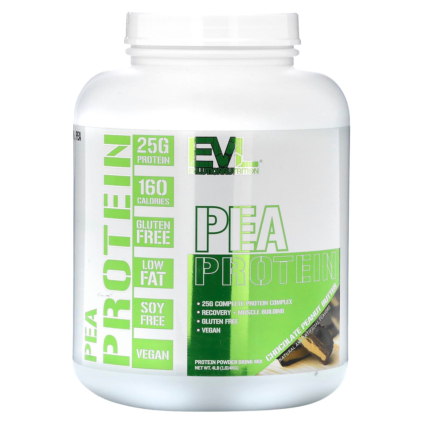 EVLution Nutrition-Pea Protein-Chocolate Peanut Butter-4 lb (1.814 kg)