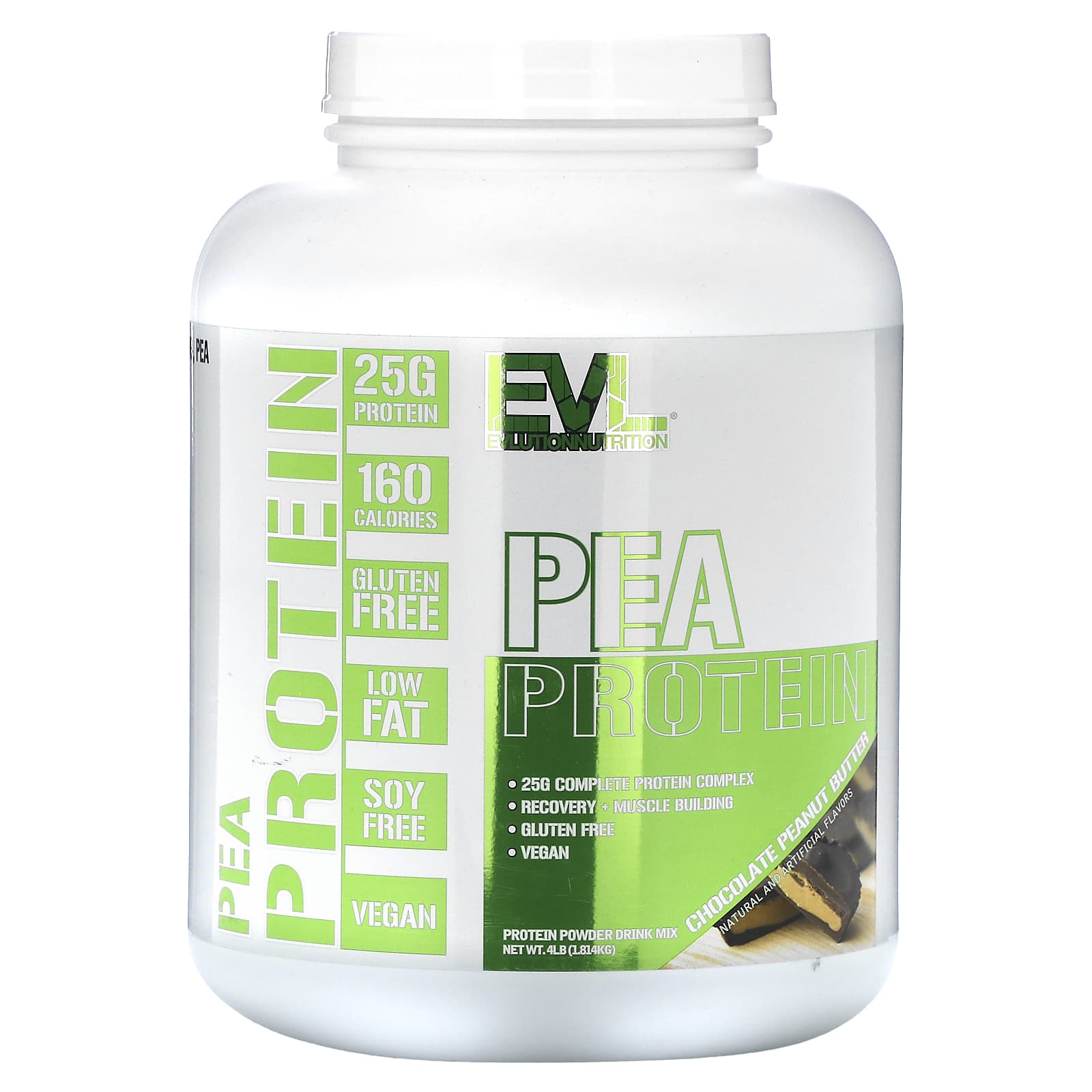 EVLution Nutrition-Pea Protein-Chocolate Peanut Butter-4 lb (1.814 kg)