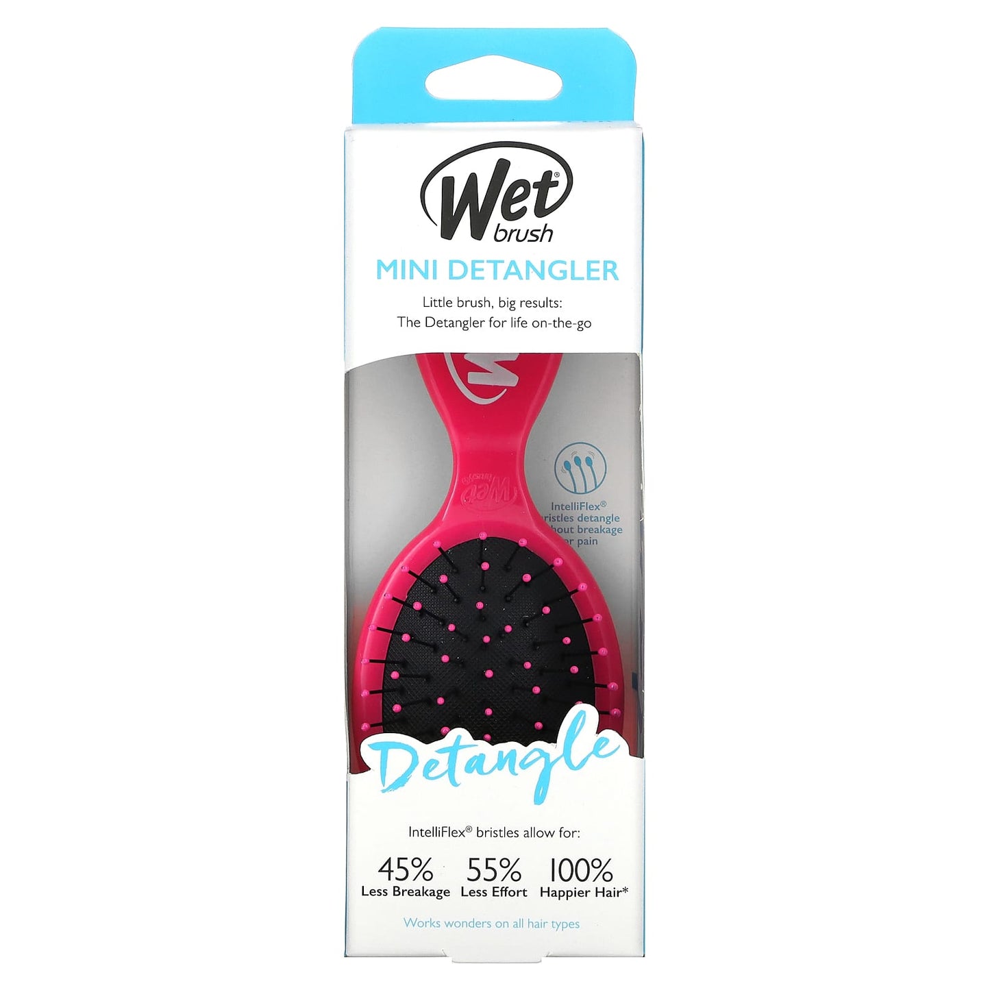 Wet Brush, Mini Detangler Brush, Pink, 1 Brush