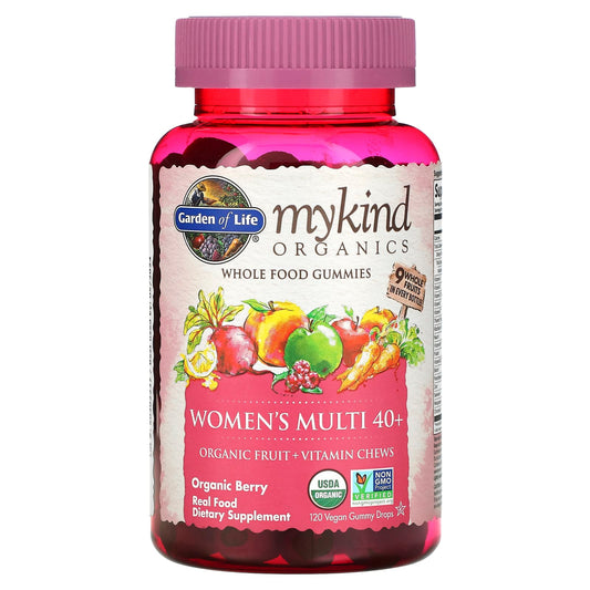 Garden of Life-MyKind Organics-Women's Multi 40+-Organic Berry-120 Vegan Gummy Drops