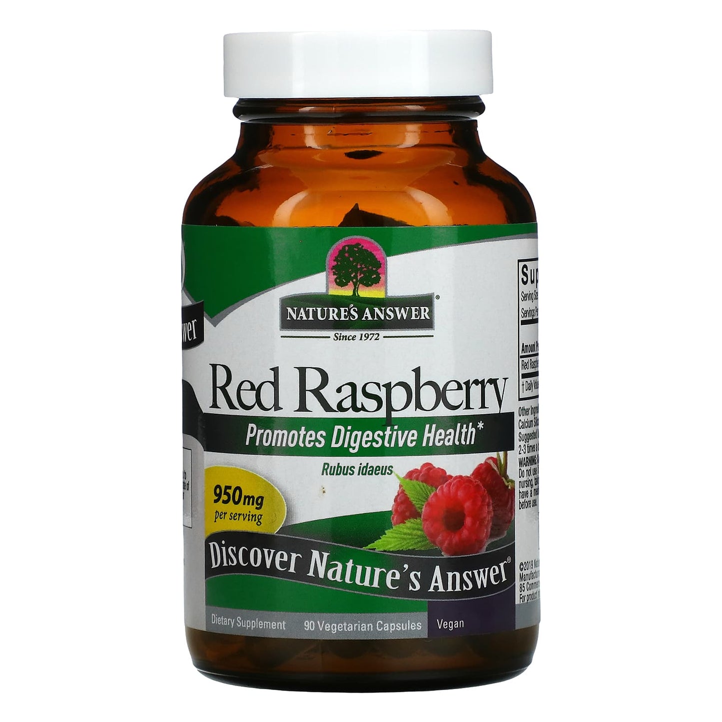 Nature's Answer, Red Raspberry, 950 mg, 90 Vegetarian Capsules (475 mg per Capsule)