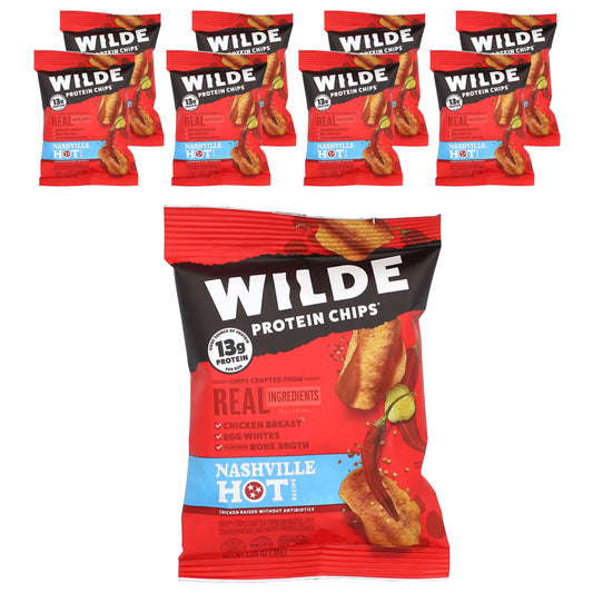 Wilde Brands-Protein Chips-Nashville Hot-8 Bags-1.34 oz (38 g) Each