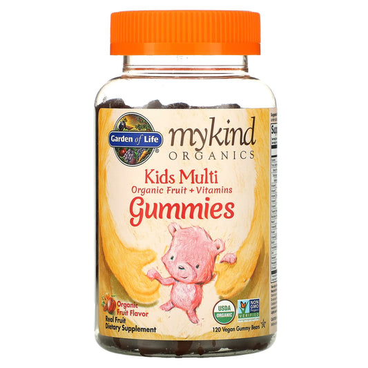 Garden of Life-MyKind Organics-Kids Multi-Organic Fruit Flavor-120 Vegan Gummy Bears