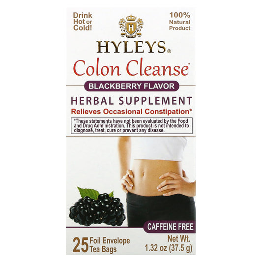 Hyleys Tea-Colon Cleanse-Blackberry-Caffeine Free-25 Tea Bags-1.32 oz (37.5 g)