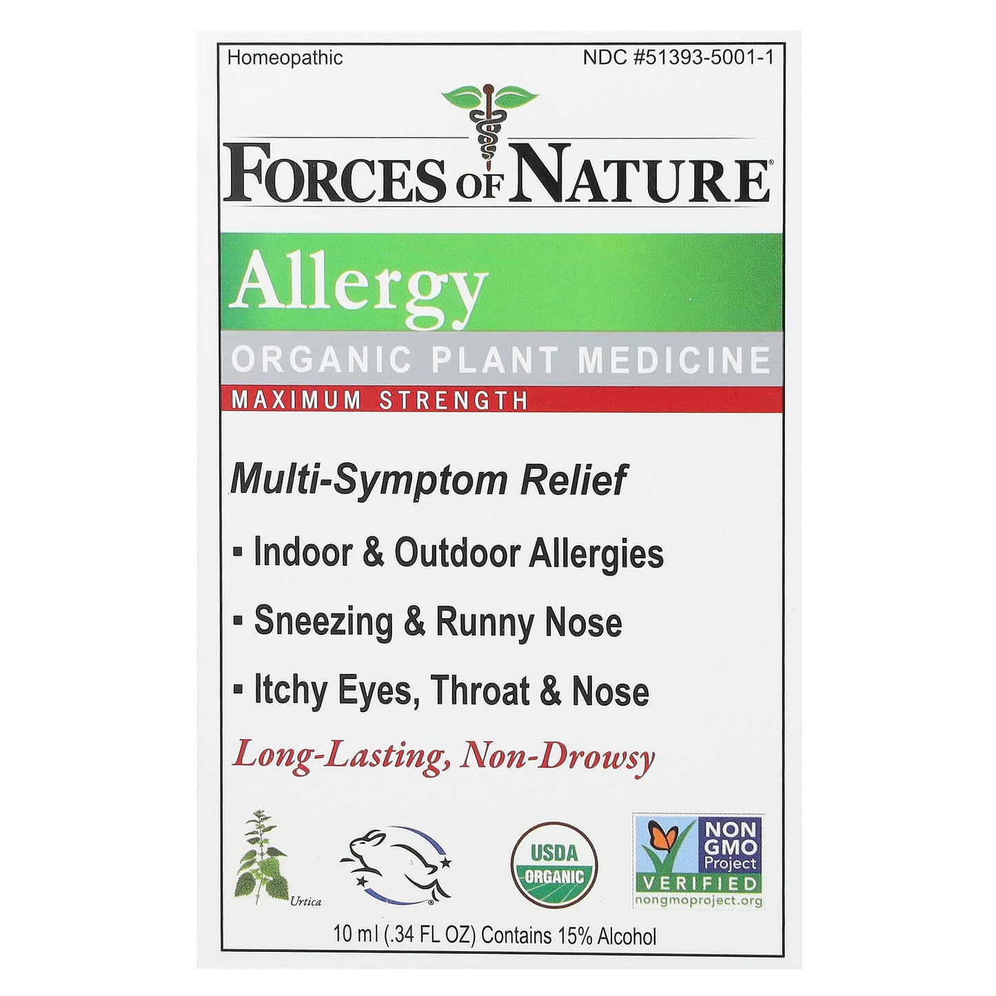 Forces of Nature-Allergy-Organic Plant Medicine-Maximum Strength-0.34 fl oz (10 ml)