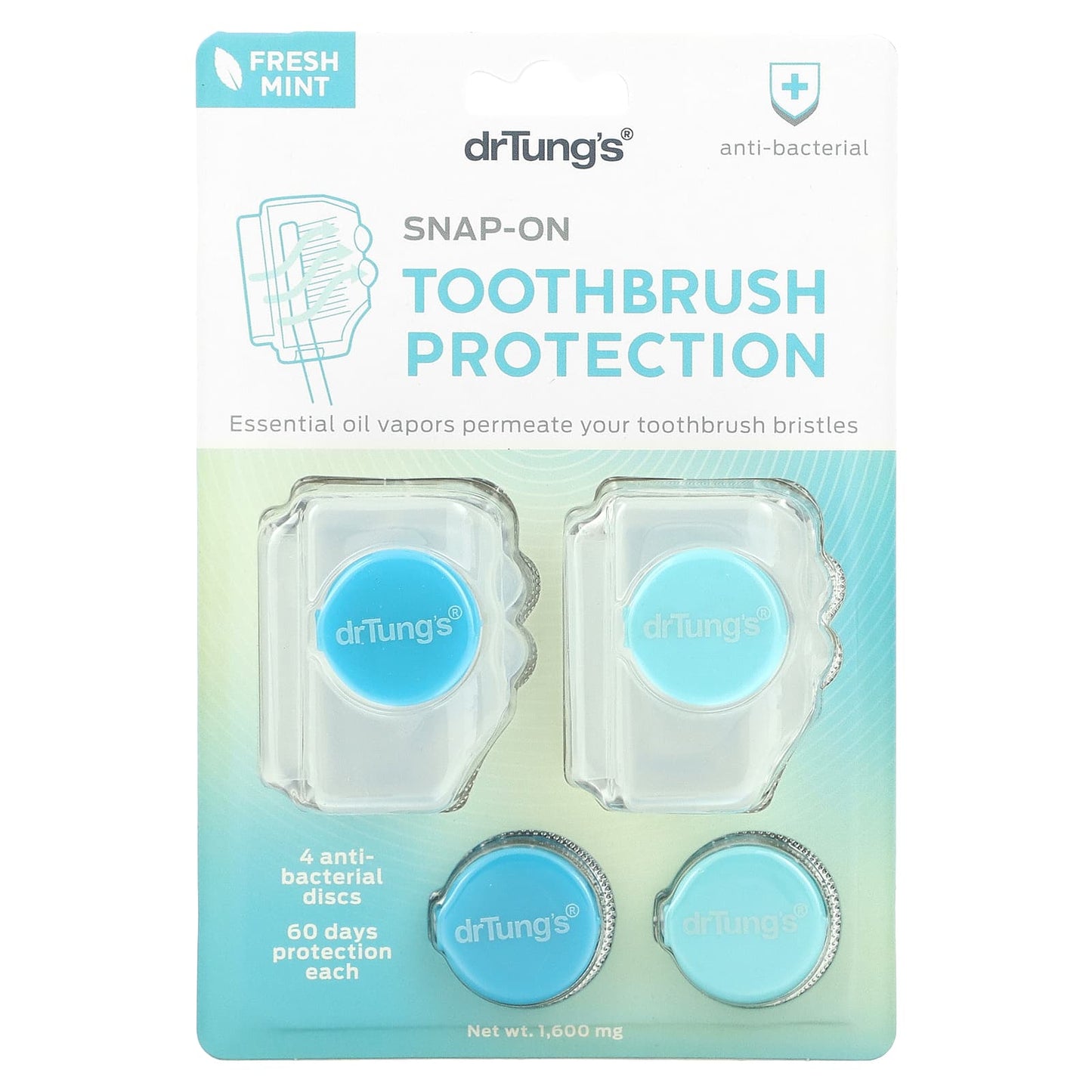 Dr. Tung's-Snap-On Toothbrush Protection-Fresh Mint-1,600 mg