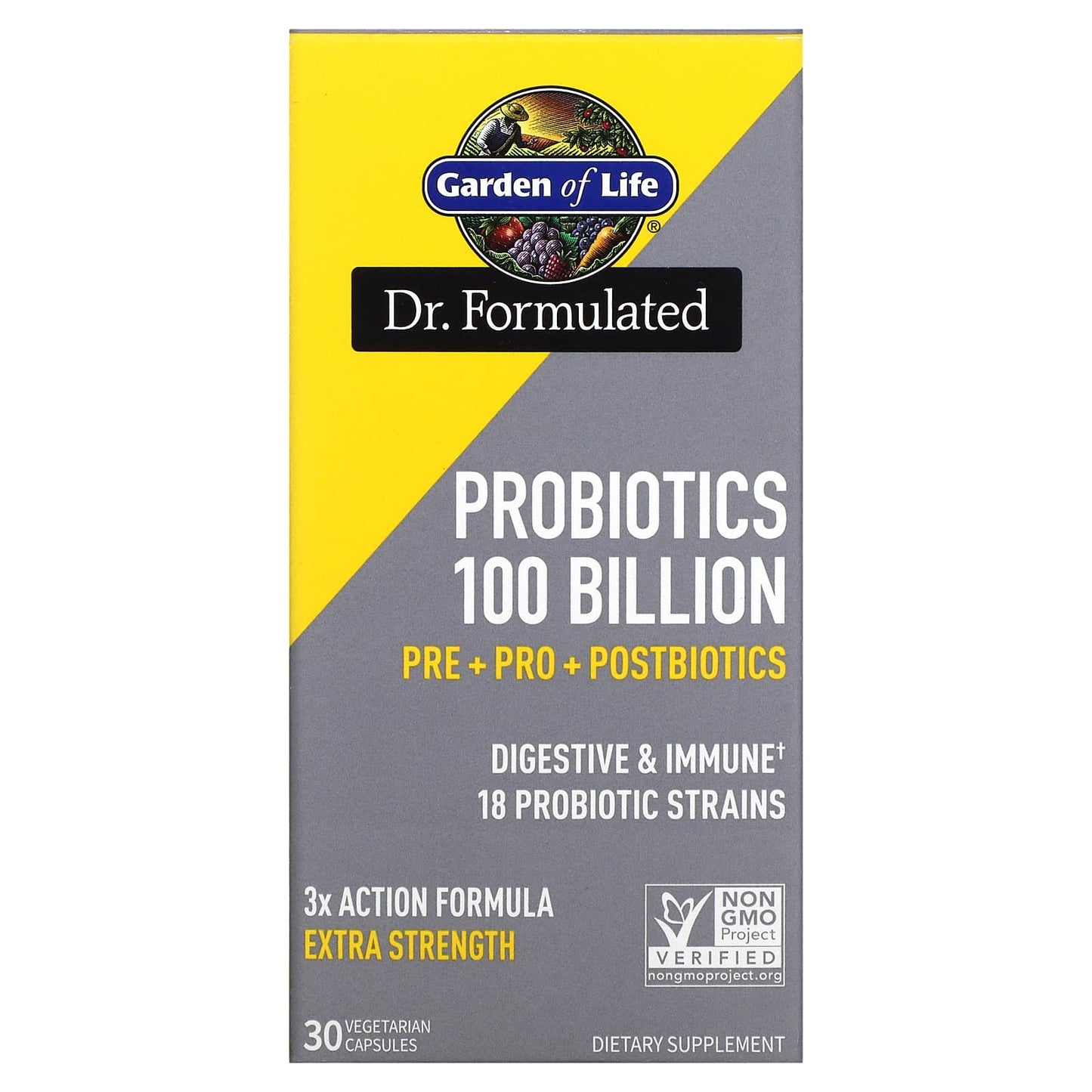 Garden of Life-Probiotics-100 Billion-30 Vegetarian Capsules