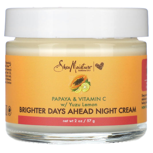 SheaMoisture-Brighter Days Ahead Night Cream-Papaya & Vitamin C w/ Yuzu Lemon-2 oz (57 g)