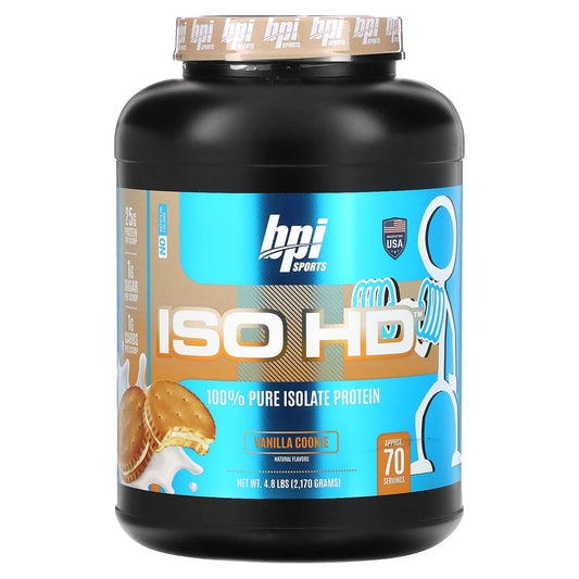 BPI Sports-ISO HD-100% Pure Isolate Protein-Vanilla Cookie-4.8 lbs (2,170 g)