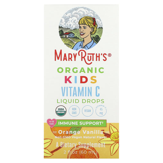 MaryRuth's-Organic Kids-Vitamin C Liquid Drops-4-13 Years-Orange Vanilla-2 fl oz (60 ml)