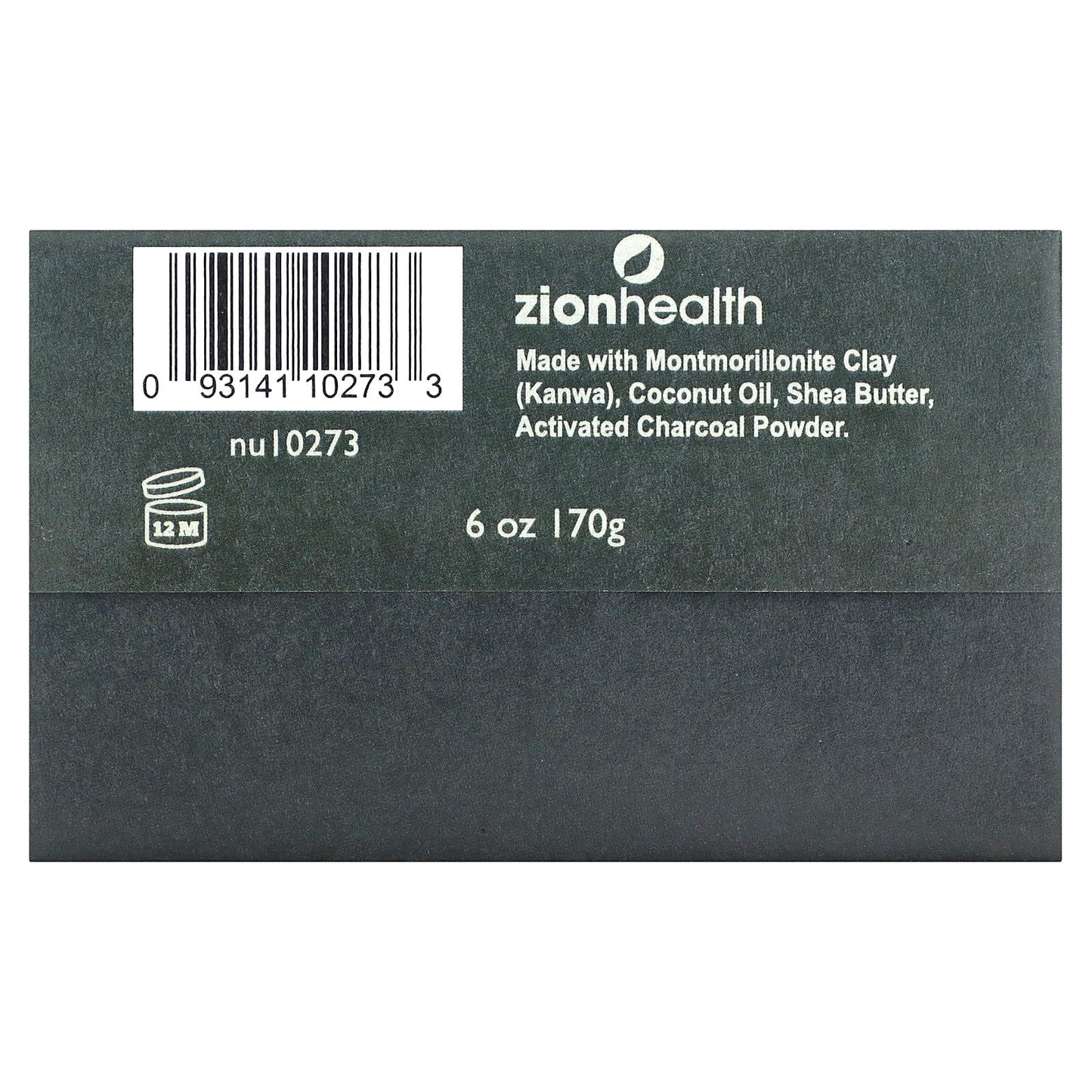 Zion Health, Ancient Clay Soap, Activated Charcoal, 6 oz (170 g)