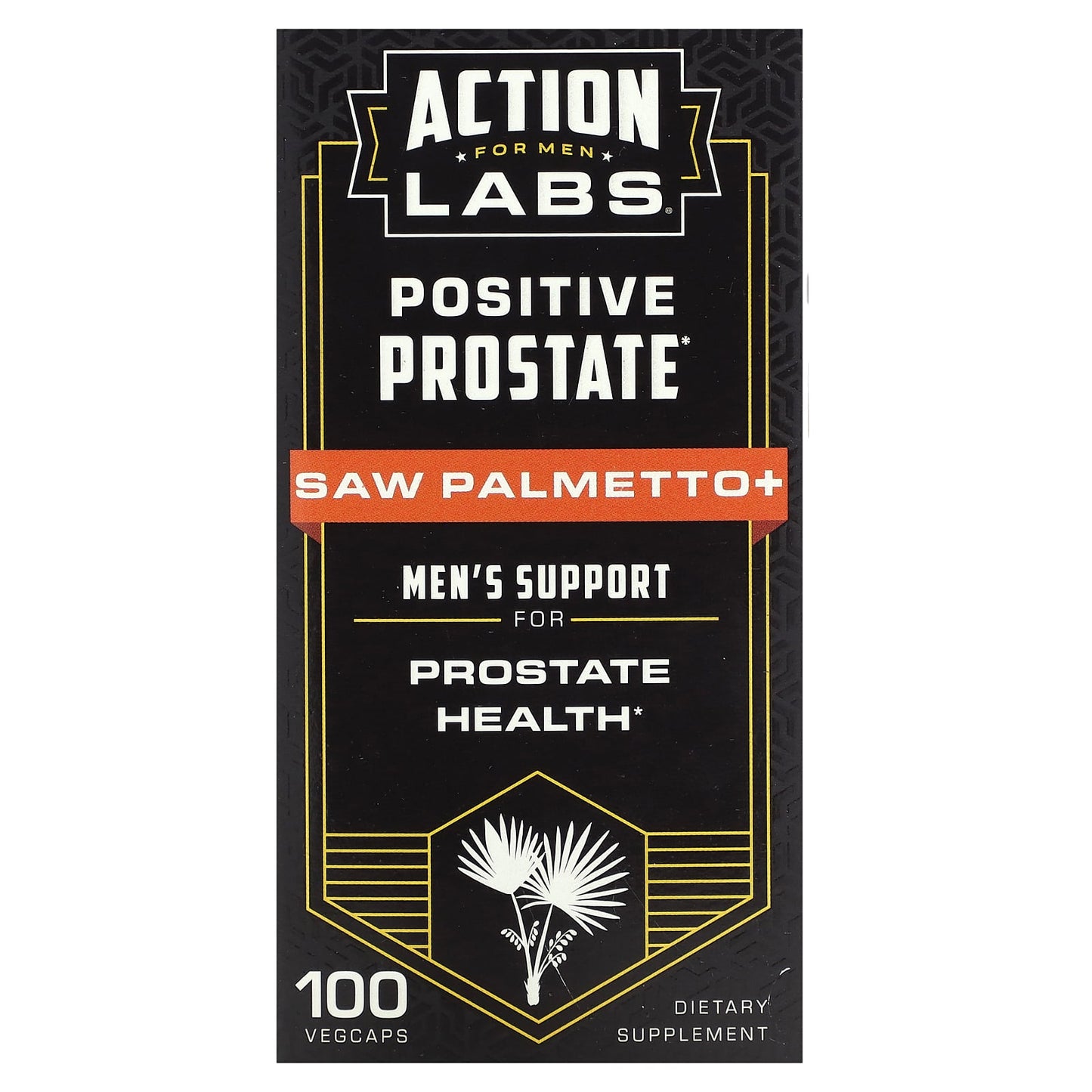 Action Labs-Positive Prostate-Saw Palmetto-Men's Support-100 VegCaps