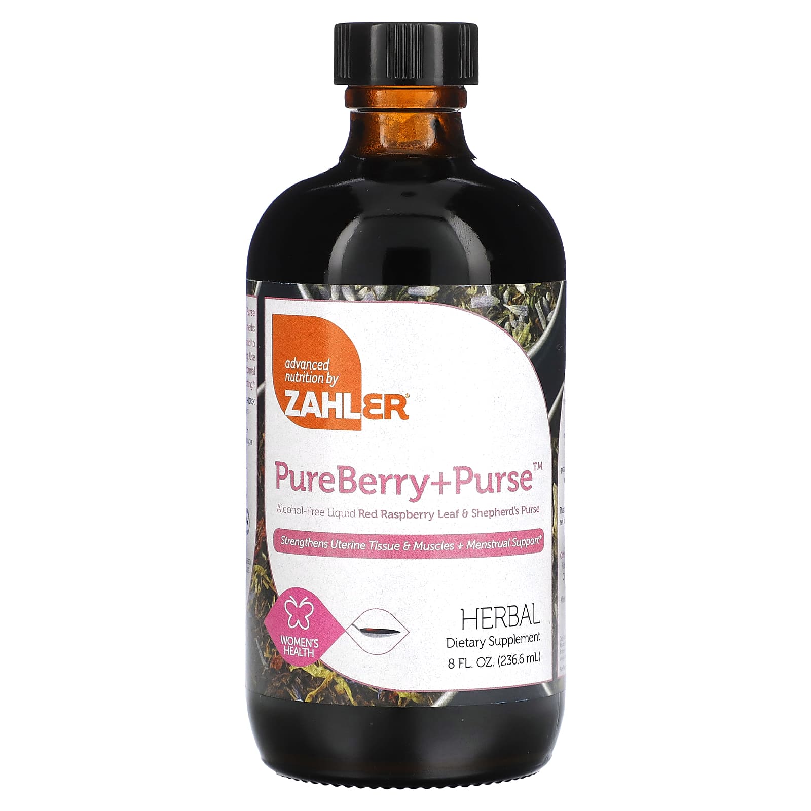 Zahler-PureBerry + Purse-Liquid Red Raspberry Leaf & Shepherd's Purse-8 fl oz (236.6 ml)