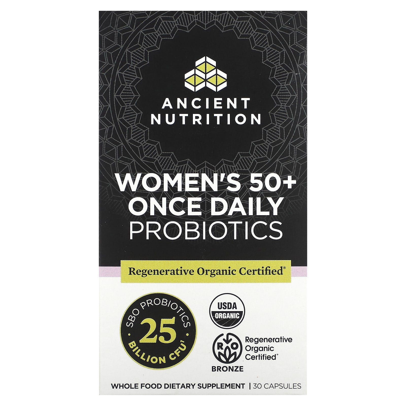 Ancient Nutrition-Women's 50+ Once Daily Probiotics-25 Billion CFU-30 Capsules