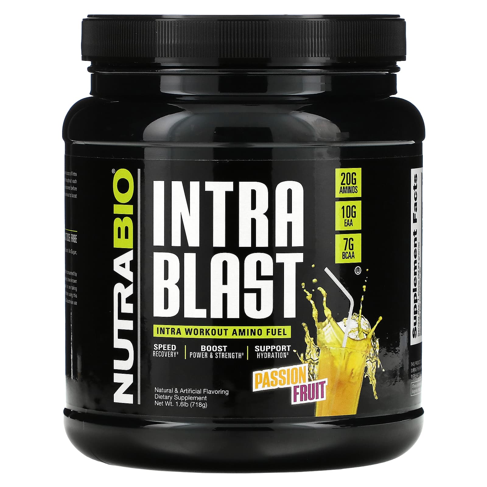 NutraBio-Intra Blast-Intra Workout Amino Fuel-Passion Fruit-1.6 lb (718 g)