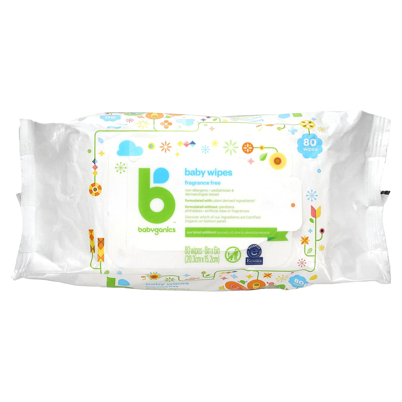 Babyganics-Baby Wipes-Fragrance-Free-80 Wipes