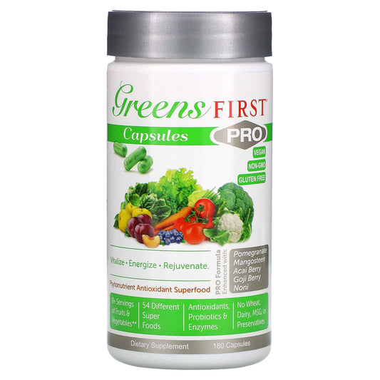 Greens First-PRO Phytonutrient Antioxidant Superfood-180 Capsules