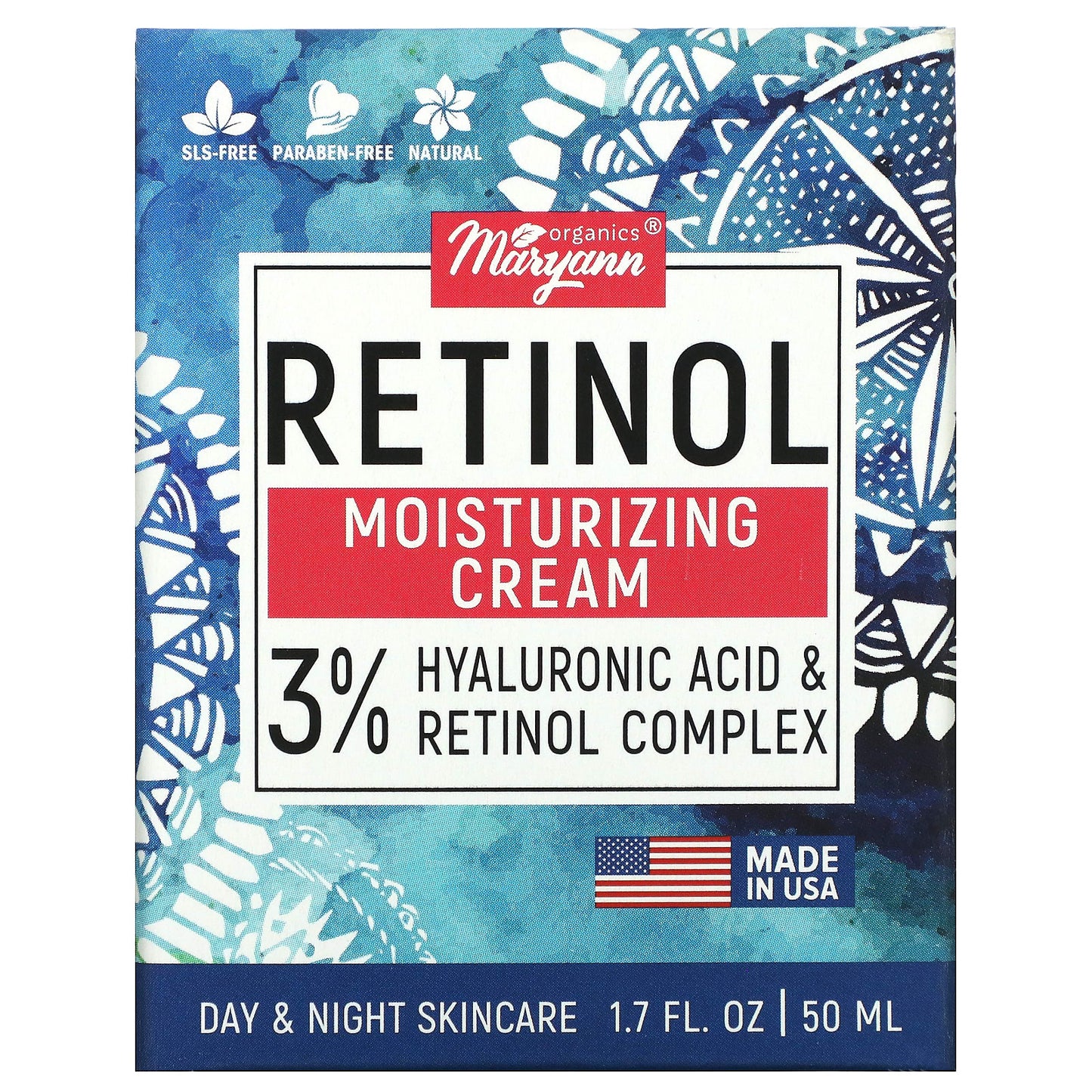 Maryann Organics, Retinol, Moisturizing Cream, 1.7 fl oz (50 ml)