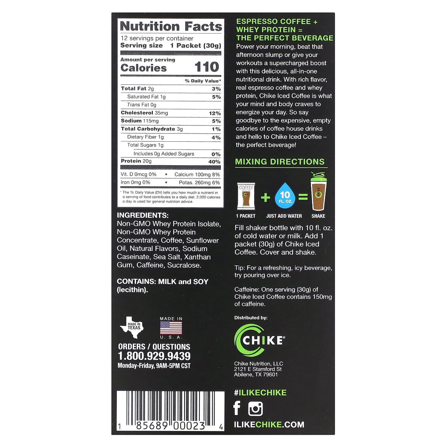 Chike Nutrition, High Protein Iced Coffee,  Caramel, 12 Packets, 1.06 oz (30 g) Each