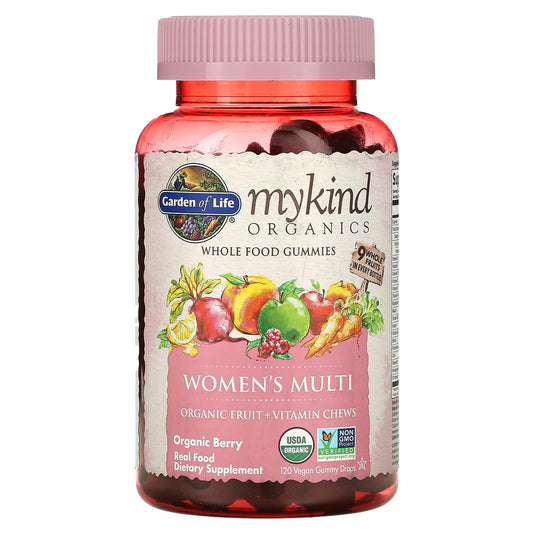 Garden of Life-MyKind Organics-Women's Multi-Organic Berry-120 Vegan Gummy Drops